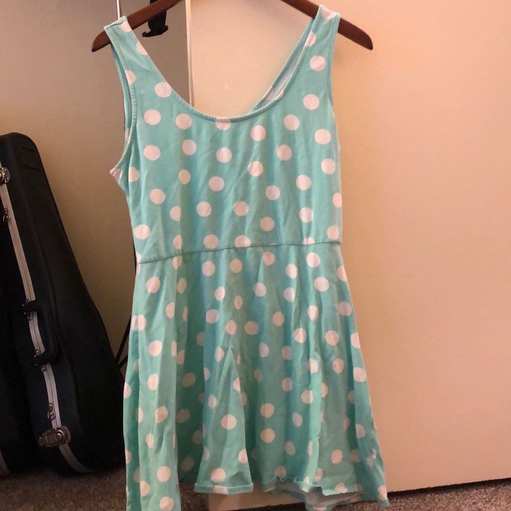 Sea foam green polka dot top/dress